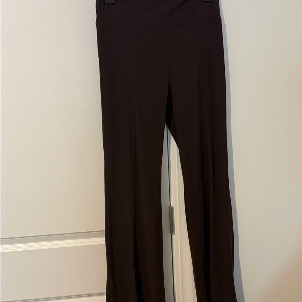 These Three Butter Soft High Waist Flare Leggings w front slits - Espresso - Picture 4 of 7